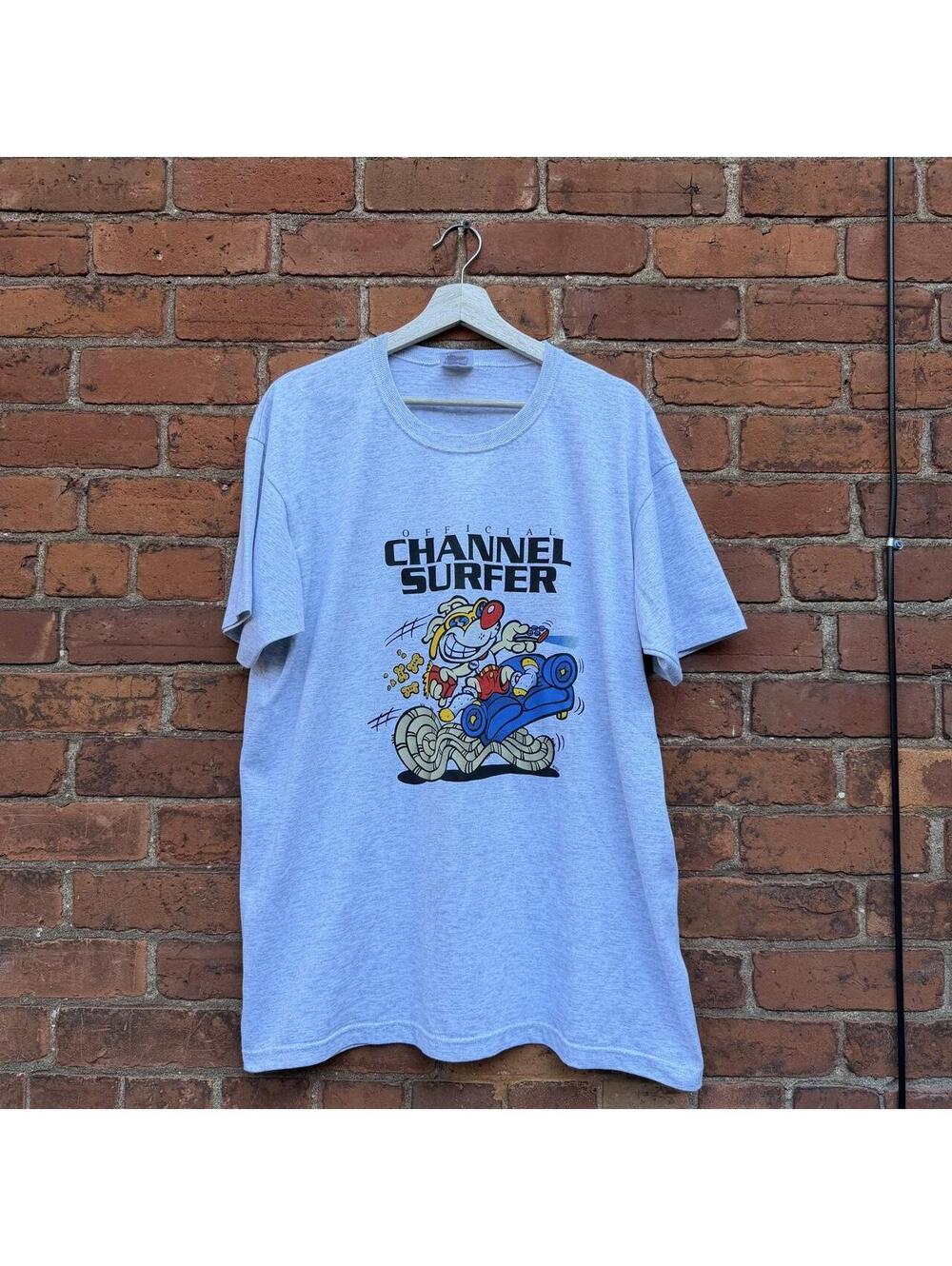 vintage official channel surfer t shirt 90s TV Humour